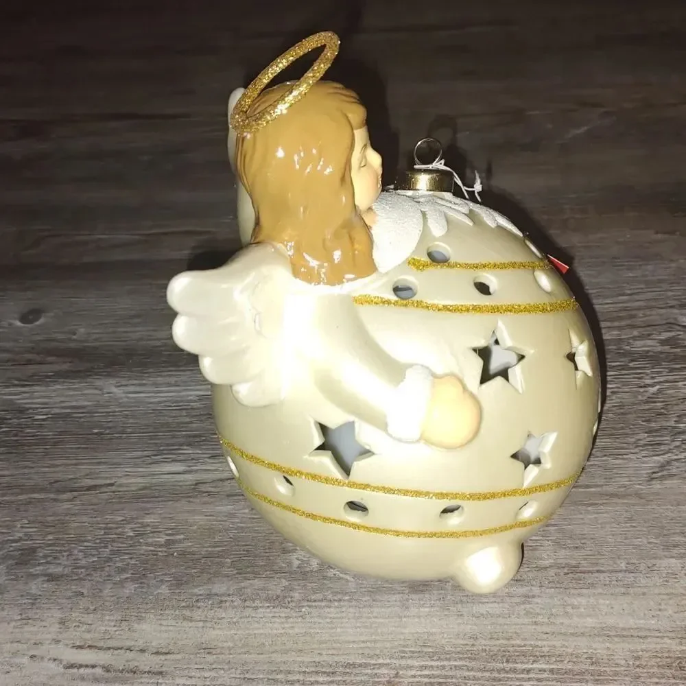 Home Reflections Light Up & Color Change Angel Christmas Ball Ceramic Decor